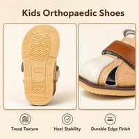 Chaussures orthopédiques pour enfants pour le soutien du pied valgus, du pied varus, de la marche envers l'intérieur, de la marche envers l'extérieur et des pieds plats, avec tige en cuir fendu et semelle en caoutchouc