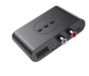 足够的库存蓝牙兼容5.0音频接收器NFC u盘RCA 3.5毫米AUX USB立体声音乐无线适配器，带麦克风，用于车载套件扬声器