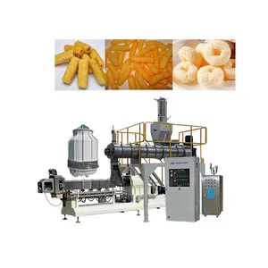 Corn chips bugles make machine/Corn cheese ball extruder machinery/Puff extrusion machine made in China Jinan DG