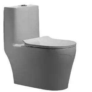 KD-18CTB Best Selling Grey Color Bathroom Products Wash Basin Toilet Pakistan Ceramic Glazed One Piece Round Shape Water Closet