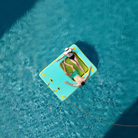 Plateforme flottante gonflable sur mesure en Drop Stitch, île aquatique rigide, vente en gros, bateau en PVC, capacité 100-500 kg, <5 passagers