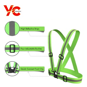 <span class=keywords><strong>Gilet</strong></span> de sécurité haute visibilité en polyester pour la course à pied et le cyclisme, avec bande réfléchissante et option de logo personnalisé à LED - Product Image 3