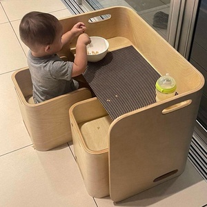 Ensemble de table d'apprentissage pour bébé en bois moderne monobloc pour chambre, école ou salon peut être acheté séparément - Product Image 3