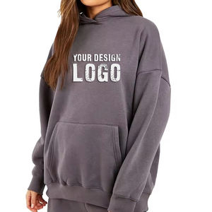 Sweat-shirt pour femme en coton lourd décontracté d'extérieur, surdimensionné, vente en gros, couleur unie, fitness, sport, ample, sweat-shirt pour femme - Product Image 4