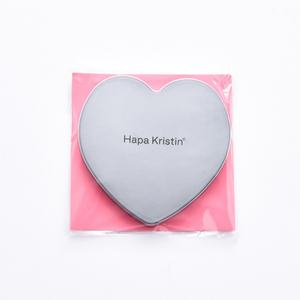 ABS <b>Plastic</b> Heart Shape Single Side Silver Plated Small Makeup Pocket Compact <b>Mirror</b> - Product Image 6