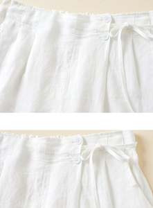 Shorts amples <span class=keywords><strong>taille</strong></span> haute élastique en coton et lin pour <span class=keywords><strong>femme</strong></span>, nouvelle collection été 2026, décontracté, <span class=keywords><strong>grande</strong></span> <span class=keywords><strong>taille</strong></span>, amincissant, avec logo - Product Image 6
