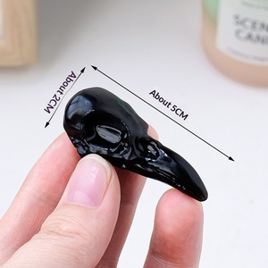 Calaveras de Cuervo Talladas en Cristal Natural Pulido, Materiales Semipreciosos para Artesanía, Venta Caliente de Kindfull - Product Image 2