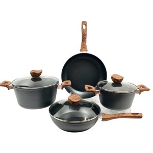 Juego <span class=keywords><strong>de</strong></span> Ollas y <span class=keywords><strong>Sartenes</strong></span> <span class=keywords><strong>de</strong></span> Cocina <span class=keywords><strong>de</strong></span> Aluminio Antiadherente con Mangos <span class=keywords><strong>de</strong></span> Madera Pintados <span class=keywords><strong>de</strong></span> Marca Privada - Product Image 4
