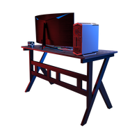 G7 Table de jeu ergonomique avec LED Cadre en acier épais Surface en MDF Bordure de bureau arrondie Design moderne Hauteur réglable