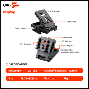 <span class=keywords><strong>Support</strong></span> de plaque en L à dégagement rapide Fotopro QAL-F Lll pour trépied et appareil photo universels - Product Image 1