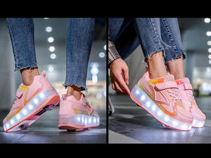 Manufacturer Exclusive High Quality Roller <strong>Skates</strong> <strong>Pair</strong> LED Light up Roller <strong>Skates</strong> Unisex Roller <strong>Skates</strong> Sneakers - Product Image 5