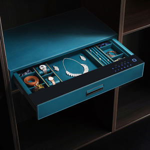 Organizador de Joyas Biométrico HNOSS de Cuero <span class=keywords><strong>con</strong></span> Cajón de Cierre Suave y Sensor de Huella Dactilar - Product Image 4