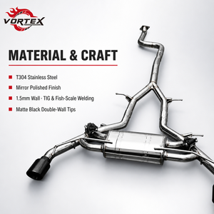 ท่อไอเสียแบบ Catback สแตนเลส Vortex พร้อมวาล์ว สำหรับ Chevrolet Camaro SS 6.2L V8 ปี 2016-2024 ปลายท่อคู่สีดำ วาล์วอิเล็กทรอนิกส์ - Product Image 1