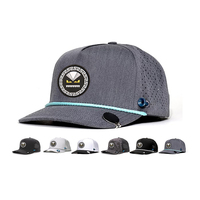 Gorra de Béisbol Personalizada de Moda, 100% Poliéster, Sin Estructura, de 5 Paneles, Unisex, Ajustable, con Orificios Cortados con Láser, Puntos Redondos, Cuerda, Gorra Deportiva