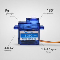 Micro-servo brushless FFTY SG90 9g 180 degrés avec engrenage en plastique 4.8V pour robot RC, drone, bateau RC, systèmes radio