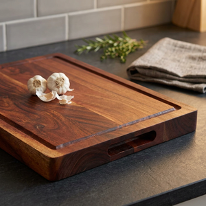 Grande planche à découper rectangulaire en bois avec poignée, planche à découper de cuisine, planche de préparation alimentaire, planche de service pour la maison et les restaurants - Product Image 1