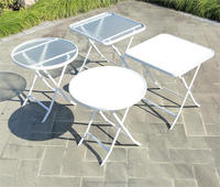 Table pliante carrée pour balcon extérieur Table pliante en verre trempé noir blanc à approvisionnement direct d'usine