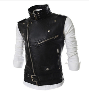 Liquidation des ventes <span class=keywords><strong>Veste</strong></span> de motard pour hommes-Gilet en <span class=keywords><strong>cuir</strong></span> coupe ajustée Gilet de moto vintage - Product Image 6