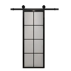 Easy Installation French Sliding Doors, Steel Glass Barn Door, Interior Modern Doors