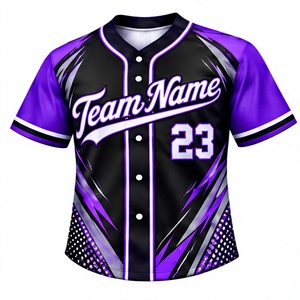 Nuevo Diseño de Camiseta de Béisbol Personalizada de Manga Corta, Uniforme Deportivo Unisex de Poliéster con Bordado, Uniforme de Béisbol Transpirable al por Mayor - Product Image 1
