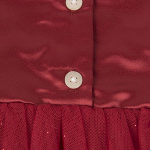 Vestido de niña con diseño de rosa 3D OA, color rojo, sin mangas, de malla y tul, para bebés y niñas pequeñas - Product Image 2