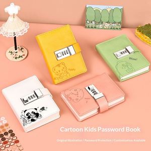Carnet magnétique A7 en cuir PU, best-seller, avec verrouillage par mot de passe, pages lignées, logo personnalisé, mini-agenda étudiant, 100 feuilles - Product Image 4