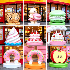 Escultura de Galletas Apiladas de FRP F019 para Panadería, Centro Comercial, Exterior, Resistente al Agua y a los Rayos UV, Tamaño, Color y Forma Personalizables, Directo de Fábrica - Product Image 5