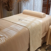 Nappes de table personnalisées blanc crème, chemins de table de massage personnalisables avec logo, chemins de lit et écharpes doux et confortables