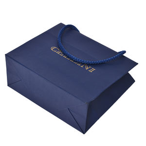 ถุงกระดาษสีฟ้าแบบย่อยสลายได้ถุงของขวัญบรรจุภัณฑ์ช้อปปิ้งสุดหรูพร้อมที่จับโลโก้แบบกำหนดเอง - Product Image 2