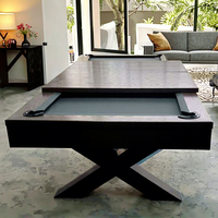 Mesa de billar convertible de madera Wanyaju personalizada de 7, 8 o 9 pies con pizarra, mesa de comedor interior y almacenamiento, mesa de billar económica para el hogar