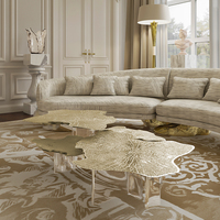 Table basse gravée artistique haut de gamme style italien lumière Villa de luxe salon acrylique forme irrégulière combinaison