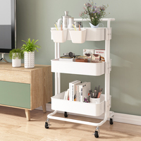 Chariot utilitaire pliable de style nordique chariot multifonctionnel d'appareils de cuisine en métal