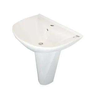 Articles sanitaires salle de bain Design moderne évier en céramique lavabo à main avec piédestal