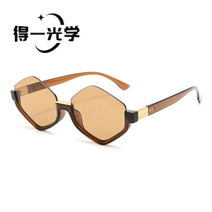 Polygonal <b>Sunglasses</b> For Women Black Frame Pc Lens Uv400 Protection - Product Image 3