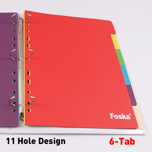 Foska màu sắc tươi sáng 11 lỗ lá lỏng lẻo Kích thước A4 180gsm độ dày chỉ số giấy Tab chia thư mục tập tin để lưu trữ tài liệu - Product Image 4