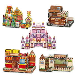 Bloques de Construcción Magnéticos EPT, <span class=keywords><strong>Serie</strong></span> City Street, 58-64 Piezas, Panadería, Hamburguesería, Cafetería, Fichas Magnéticas, Juguete Educativo 3D STEM para Niños - Product Image 1