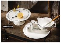 Bol de cuisson en céramique rayé créatif, petit et mignon, avec motif de bordure blanc et noir, idéal pour le petit-déjeuner, les œufs à la vapeur et le riz.