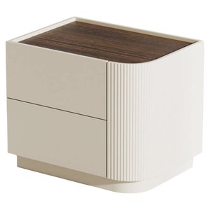 Table de chevet minimaliste italienne en bois massif laqué, meuble de rangement pour chambre à coucher - Product Image 5