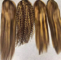 Perruques Lace Front Transparentes 13x4 Blond Miel Cheveux Humains Ondulés avec Mèches Pré-Pluckées Densité 180%
