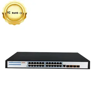 Gerenciado 24 Portas Switch Inteligente Gigabit SFP Base Dados Rede POE Switch Ethernnet Switch Fibra Óptica