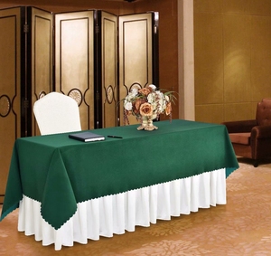 Multicolor una pieza falda de rectángulo mesa de recepción Skirtcustom de tela de mesa decoración de la boda - Product Image 6