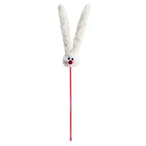 High appearance level Extra long ears rabbit shape thick tease cat stick Pet sound bell ring paper interactive play cat toys