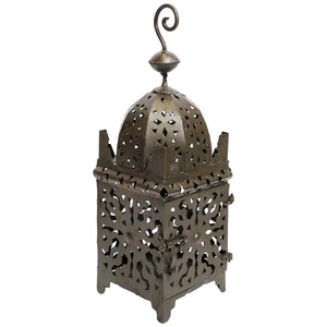 <b>Moroccan</b> Iron <b>Lantern</b> With Cutout Design For Home Decoration - Product Image 1