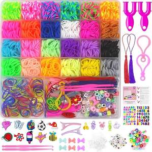 Kit de plus de 2900 élastiques à tisser avec 29 couleurs, kit de fabrication de bracelets d'amitié DIY, kits d'élastiques à tisser pour filles et garçons - Product Image 2