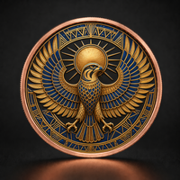 5 Pièces de Monnaie en Cuivre Égyptien Sky Falcon AVDP OZ, Monnaie en Cuivre UV Colorée en Relief, Souvenir Premium