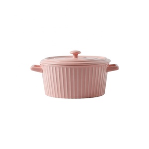 8.5 pollici di Grandi Dimensioni In Ceramica Ciotole di Minestra Con Manici e Coperchio Forno A Microonde e Lavabili In Lavastoviglie Pentole Essenziali Per La Casa Cucina Ciotole - Product Image 1