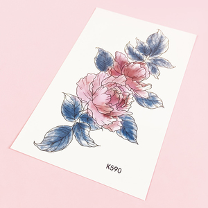 <span class=keywords><strong>Tatuajes</strong></span> Temporales de Flores Coloridas, Pegatinas de <span class=keywords><strong>Girasol</strong></span>, Lycoris y Loto - Product Image 4