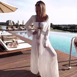 Copricostume da Spiaggia, Abito Lungo Dritto in <span class=keywords><strong>Viscosa</strong></span>, Protezione Solare Anti-UV, Copricostume per Bagno Termale, <span class=keywords><strong>Cardigan</strong></span> - Product Image 4
