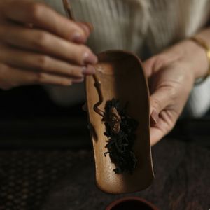 Cuillère à thé en bambou sculpté à la main, forme cylindrique, ustensile rétro pour la cérémonie du thé chinois, pour le thé de l'après-midi - Product Image 4