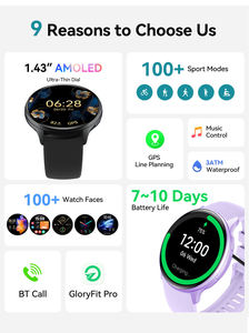 Montres intelligentes VG53 Pro ODM/OEM 2025, étanches 3ATM, écran AMOLED de 1,43 pouce, GPS pour hommes, montre intelligente VG53 PRO pour femmes, pour activités de plein air - Product Image 1